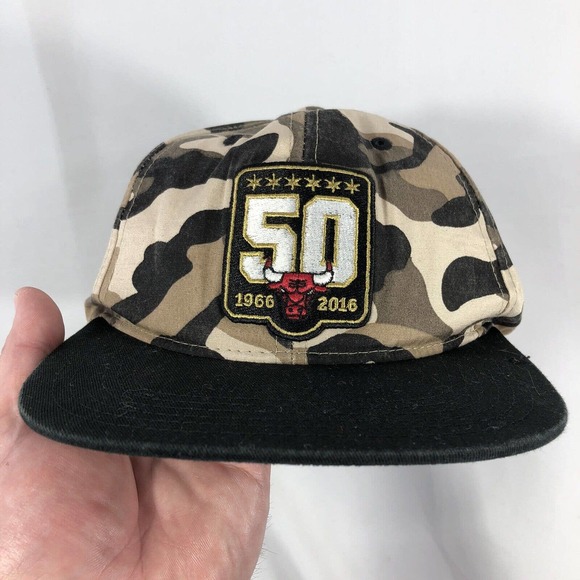 Chicago Bulls 50th Anniversary Snapback Hat 2016 AT&T Stadium Giveaway NBA Camo - Picture 12 of 12